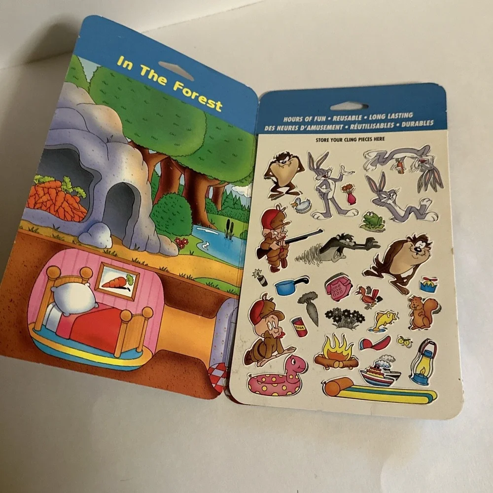 1996 Looney Tunes Cling Scenes Activity Kit In the‎ Forest Bugs Bunny vintage